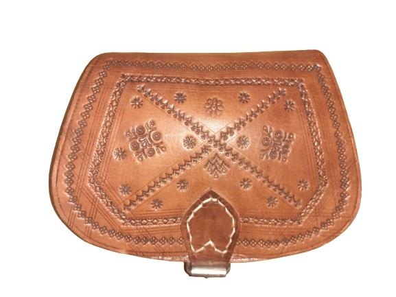 Bolso redondo labrado hebilla pequeño