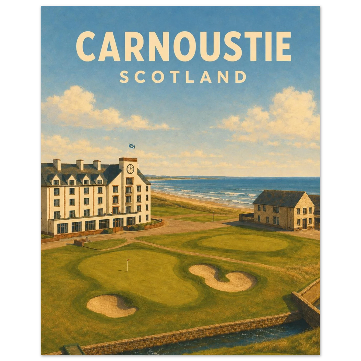 Carnoustie Golf Poster – Scotland Links Golf Print
