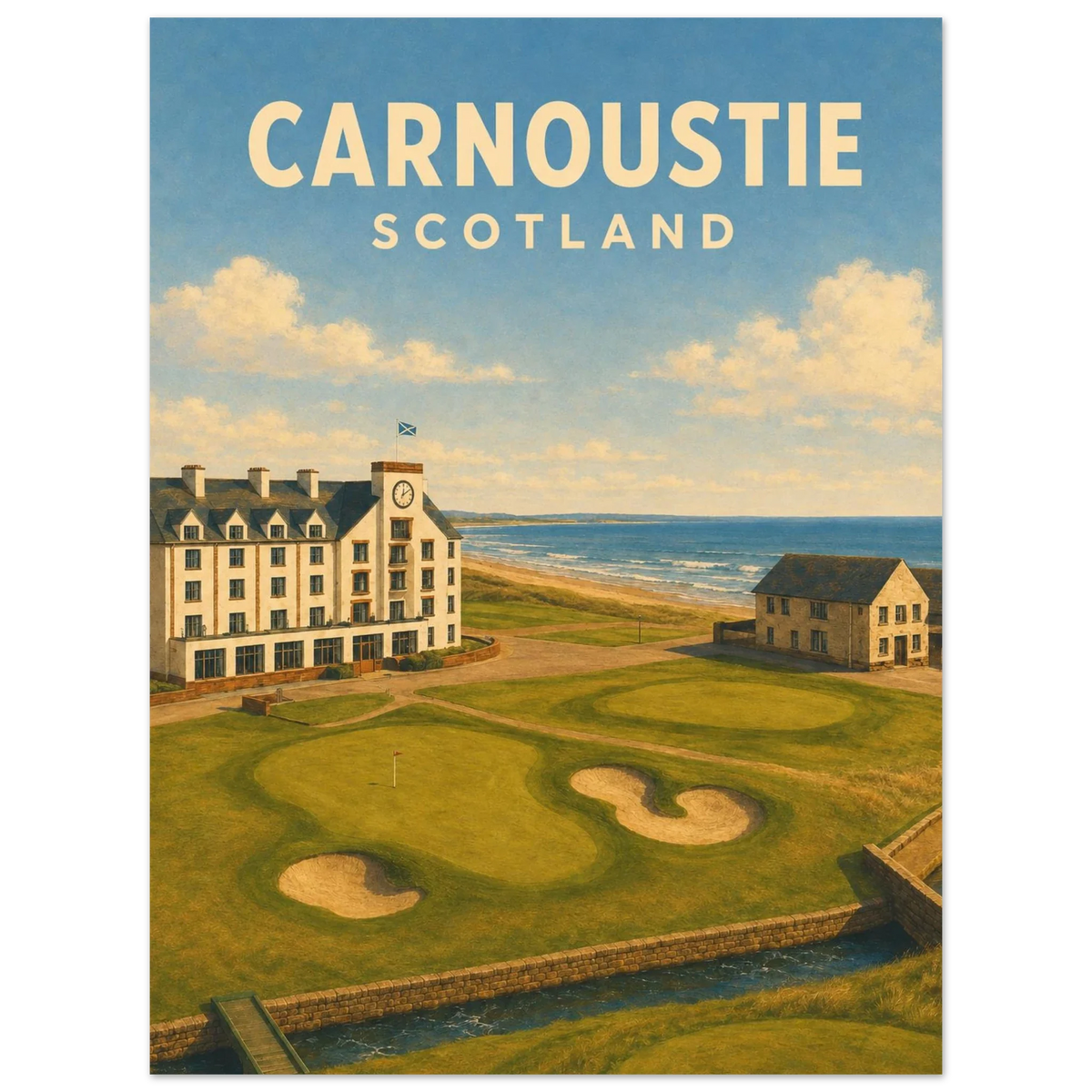 Carnoustie Golf Poster – Scotland Links Golf Print