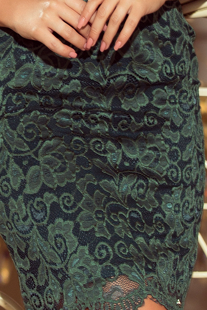 Numoco 180-3 Dress with lace - bright green