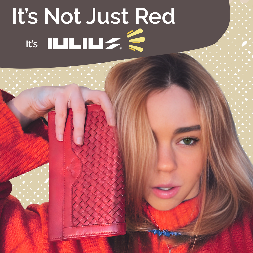 Cartera de Cuero Trenzado (Roja)