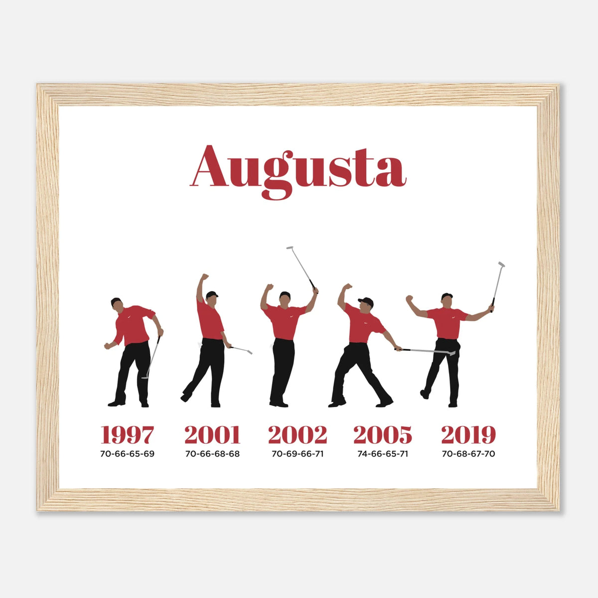 Augusta 5 Wins - Golf Print & Framed Poster