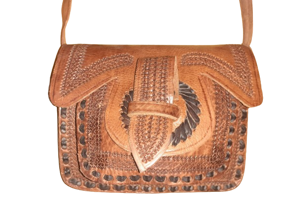 Bolso labrado vacuno tira Mediano