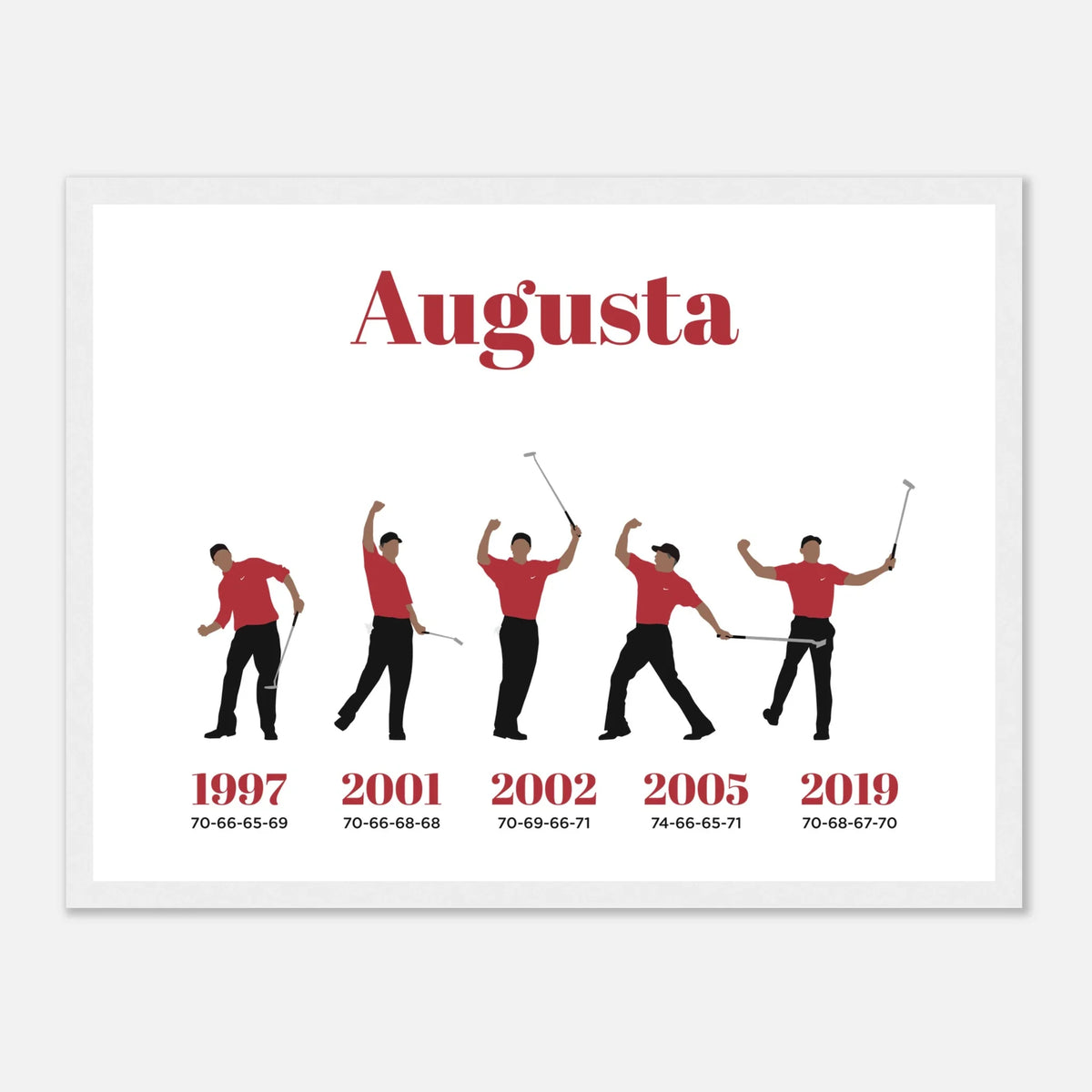 Augusta 5 Wins - Golf Print & Framed Poster
