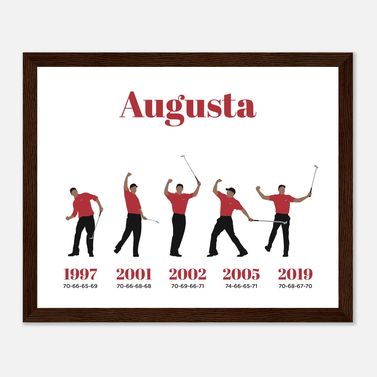Augusta 5 Wins - Golf Print & Framed Poster