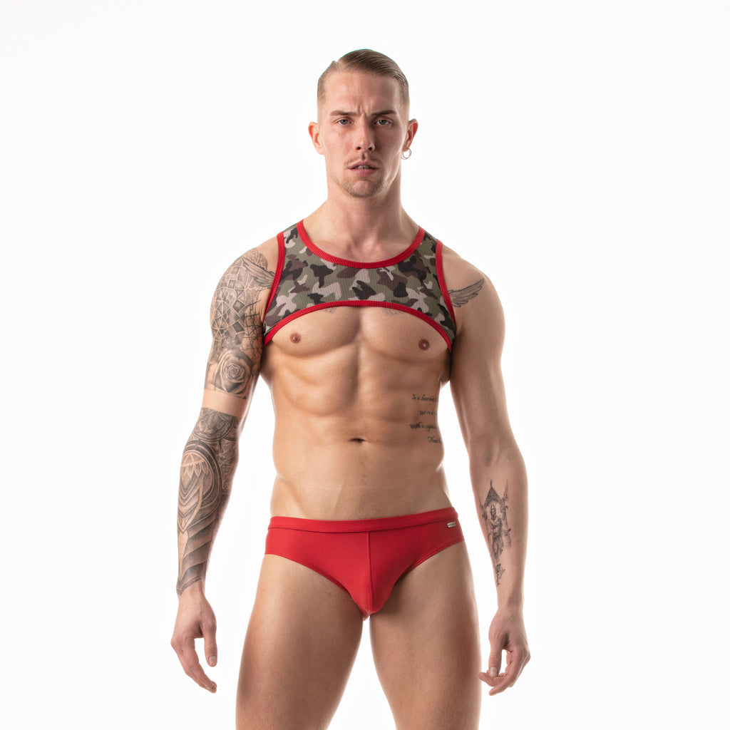 Camo Print Warrior Harness Red