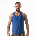 Camo Print Racer Tank Top Blue