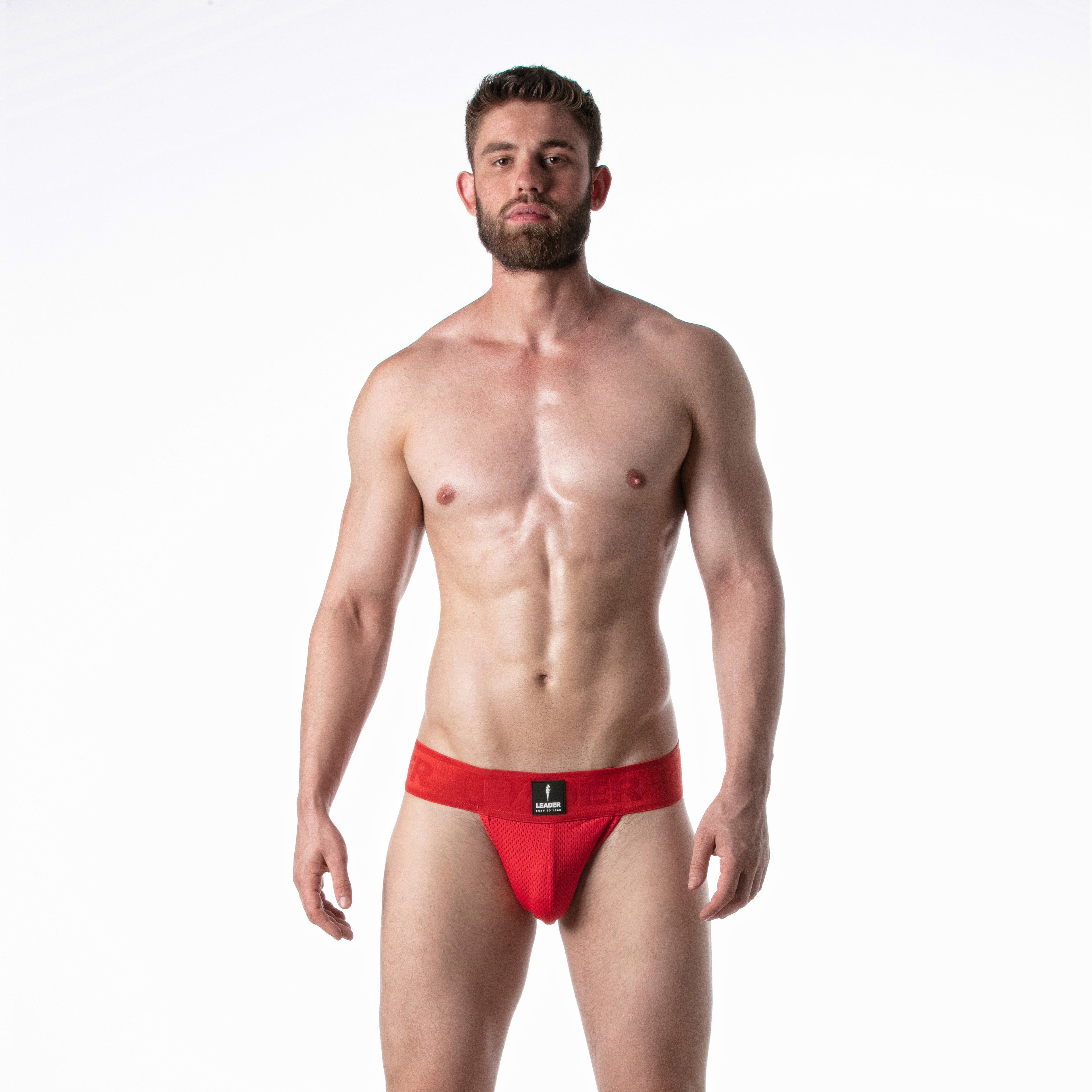 Sports Mesh Jockstrap Red