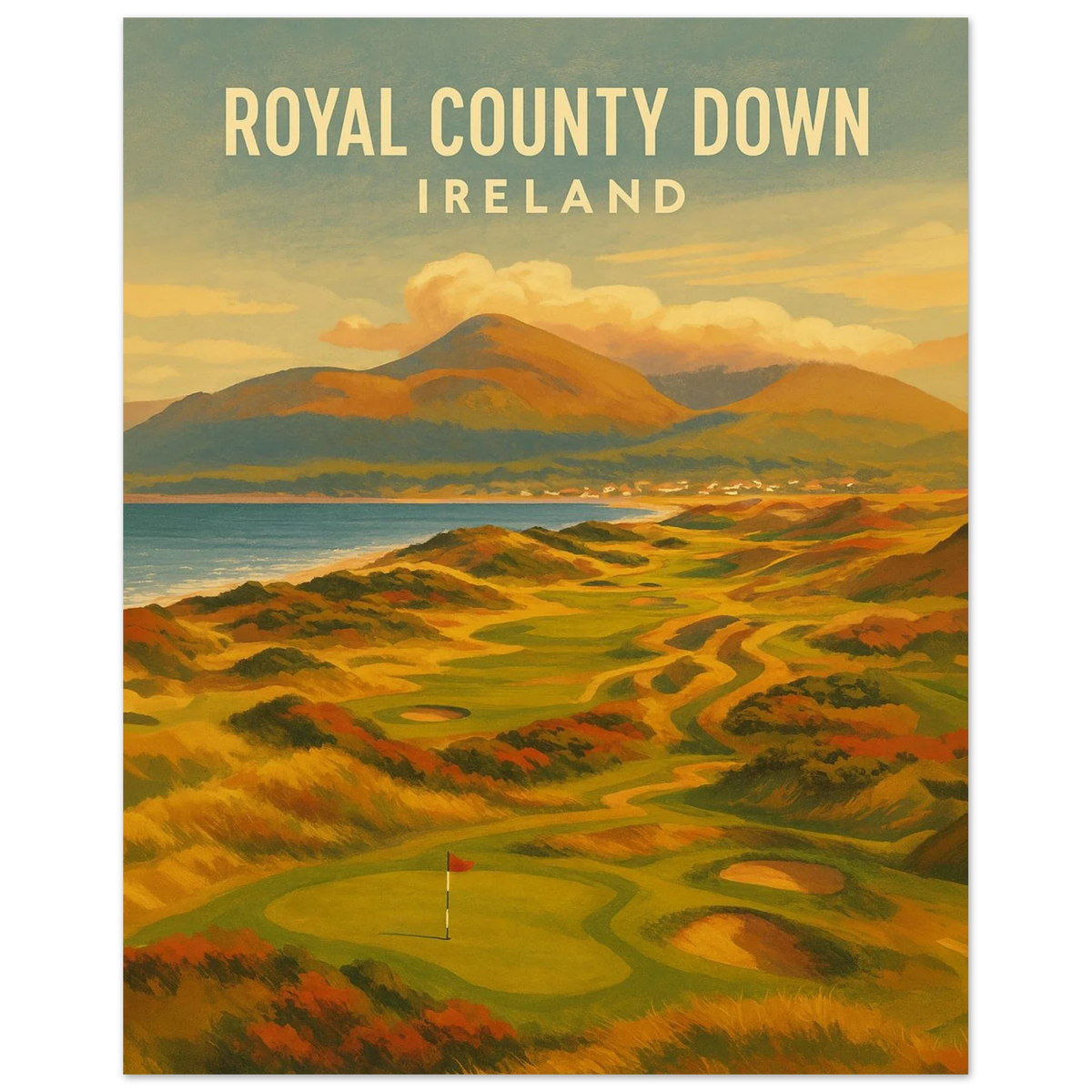 Royal County Down Golf Poster – Northern Ireland Golf Art