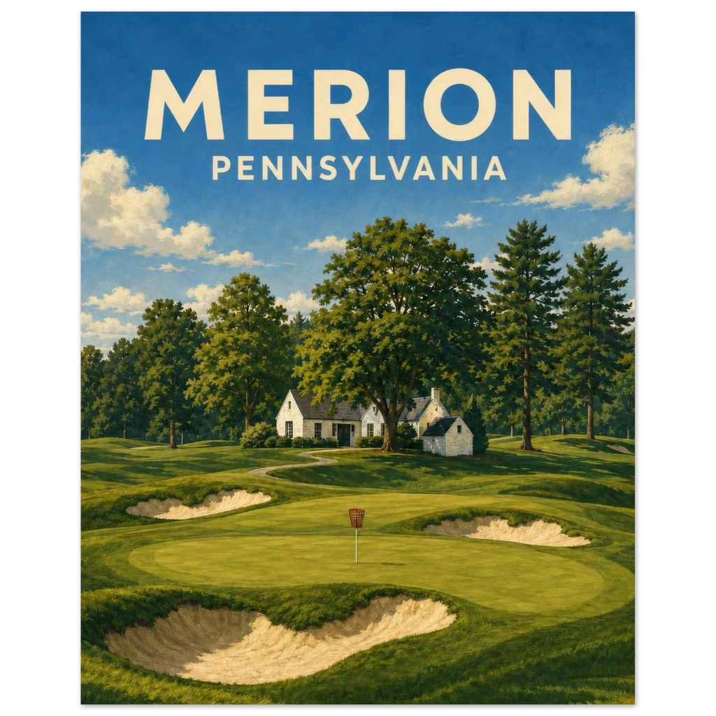 Merion Golf Club Poster – Pennsylvania Golf Wall Art