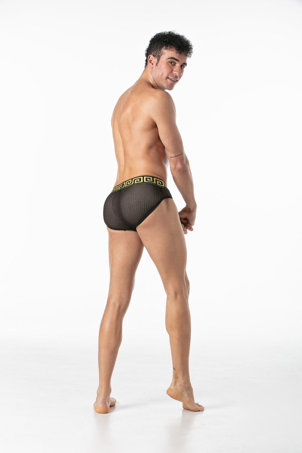 Invictus Mesh Briefs Black Gold