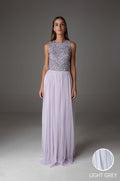 INES MAXI SKIRT LIGHT GREY