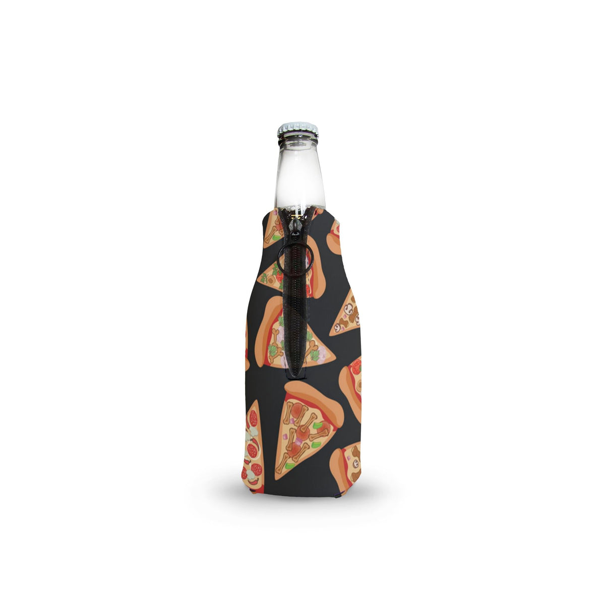 Bottle Koozie W/Zipper Pizza Luva