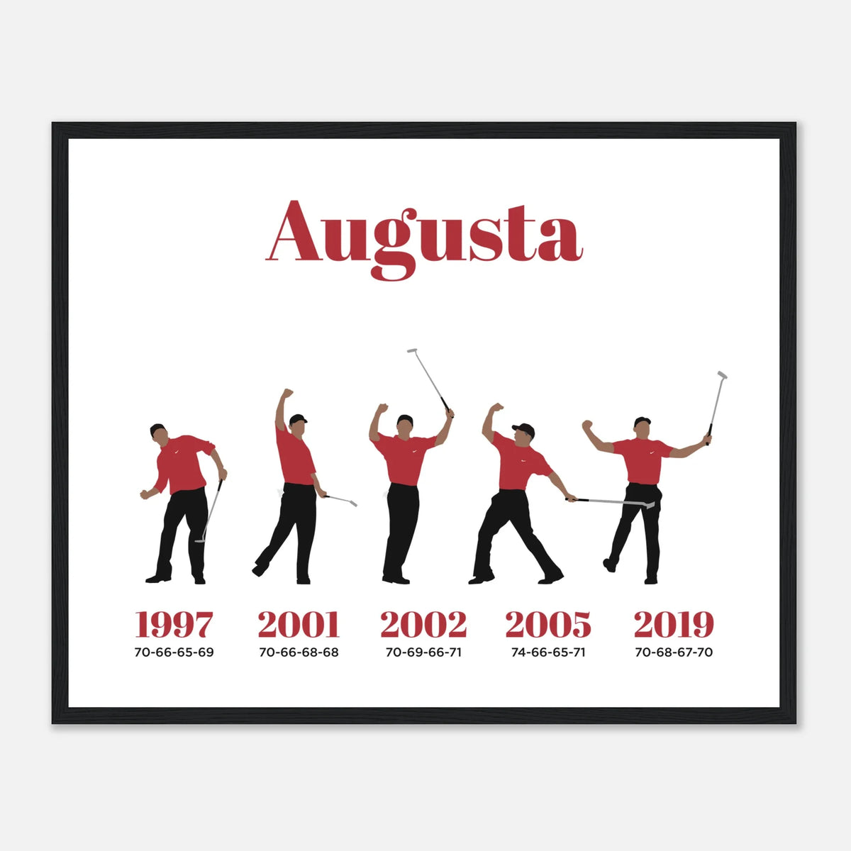 Augusta 5 Wins - Golf Print & Framed Poster