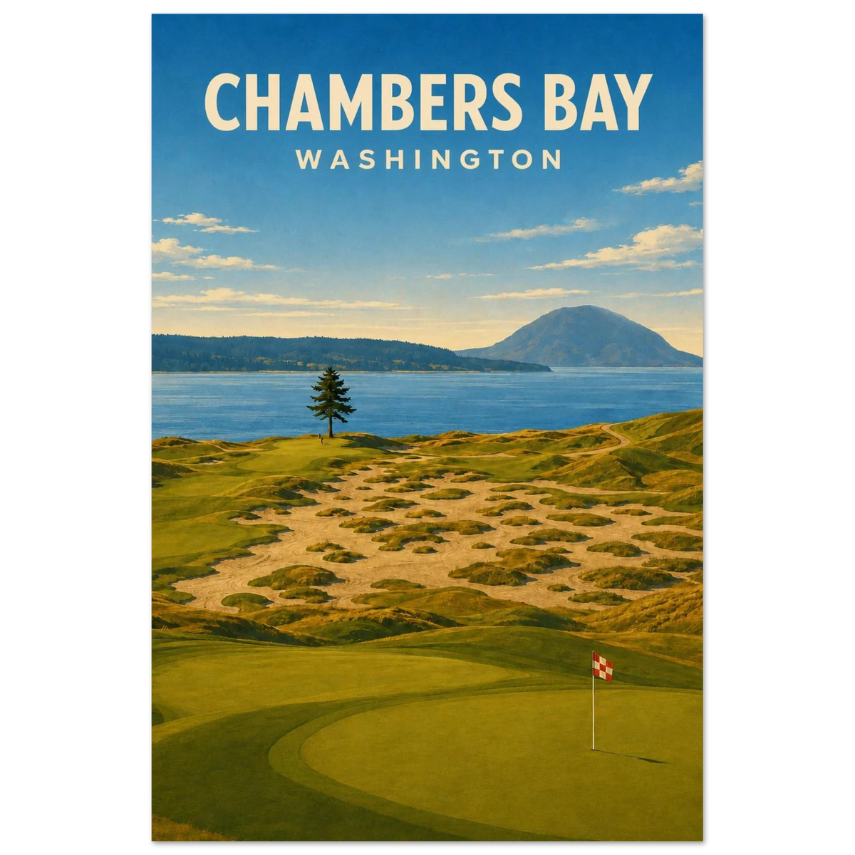 Chambers Bay Golf Poster – Washington Golf Wall Art