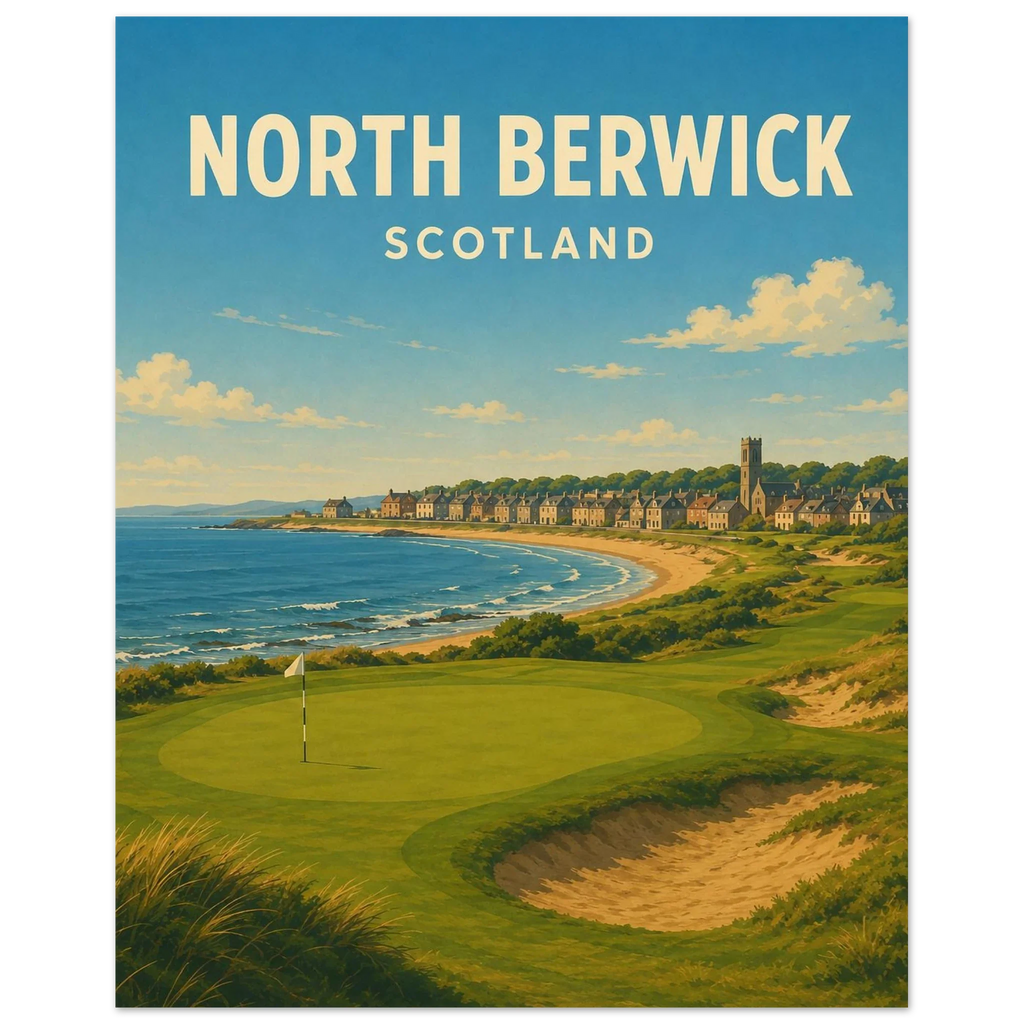 North Berwick Golf Poster – Scotland Links Golf Print