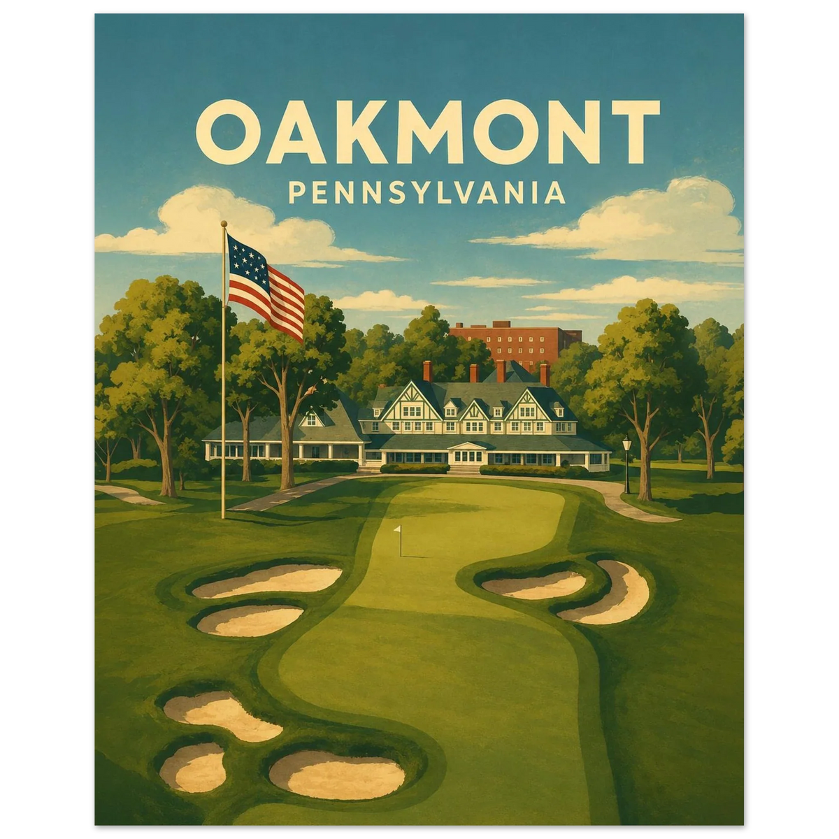 Oakmont Golf Poster – Pennsylvania Golf Course Wall Art