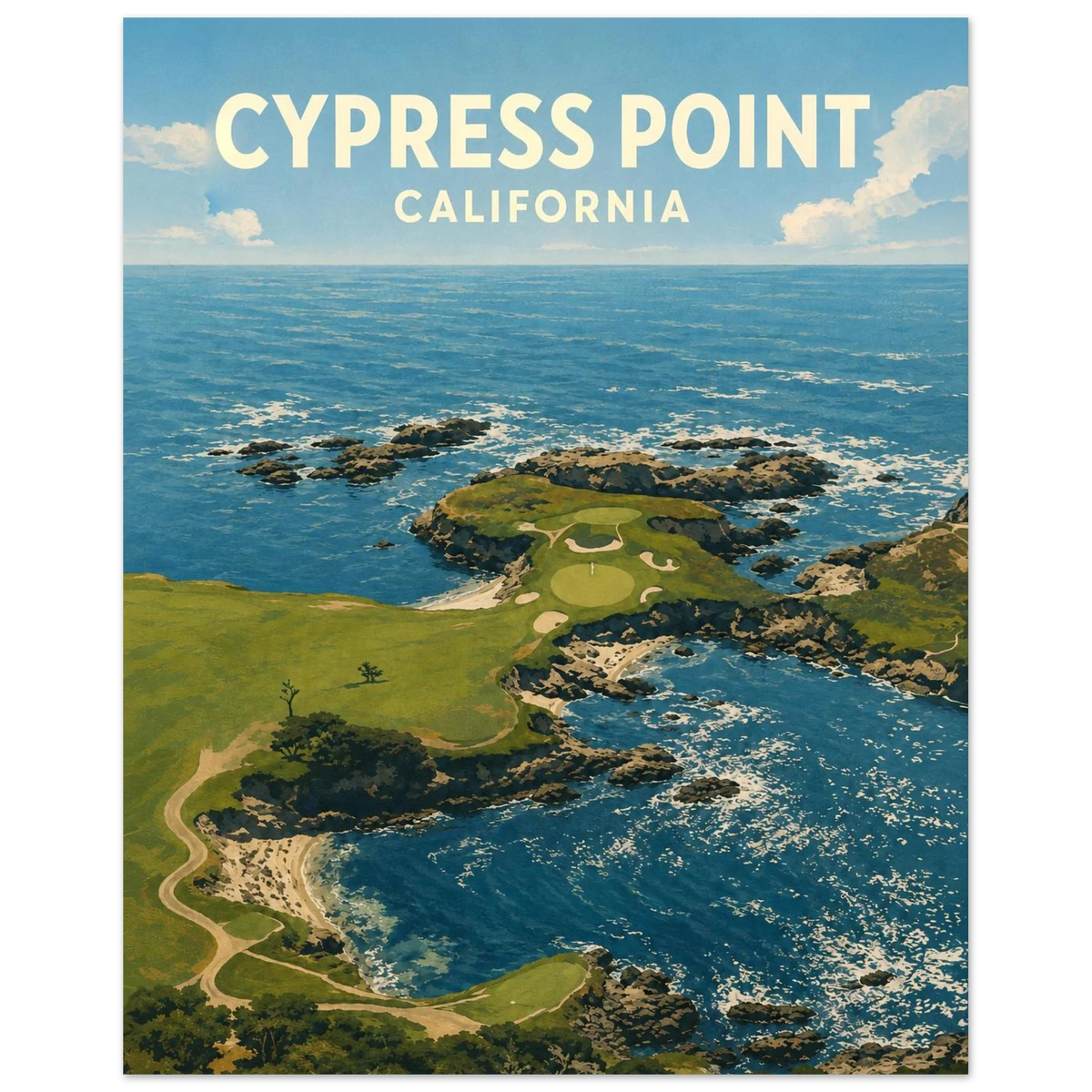 Cypress Point Golf Poster – California Coastal Golf Wall Art