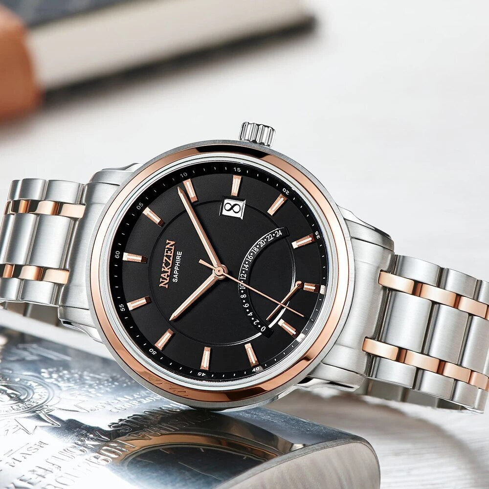NAKZEN Crescent Shape Mens Quartz Watch Fashion Casual Waterproof Luxury Brand Date Wrist Watch Male Clock relogio masculino 4021