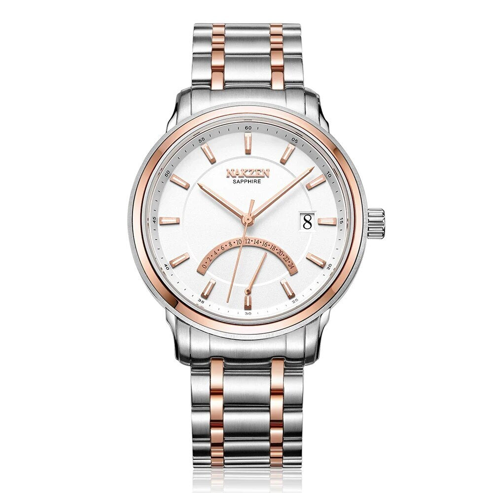 NAKZEN Crescent Shape Mens Quartz Watch Fashion Casual Waterproof Luxury Brand Date Wrist Watch Male Clock relogio masculino 4021
