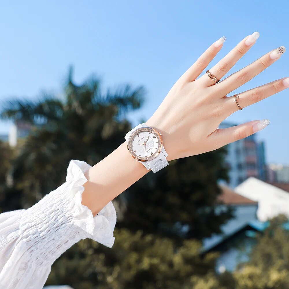 NAKZEN New Design Women Watches Elegant Ceramics Reloj Mujer Japanese Quartz Movement Clock for Ladies Luxury Relogio Feminino 1023