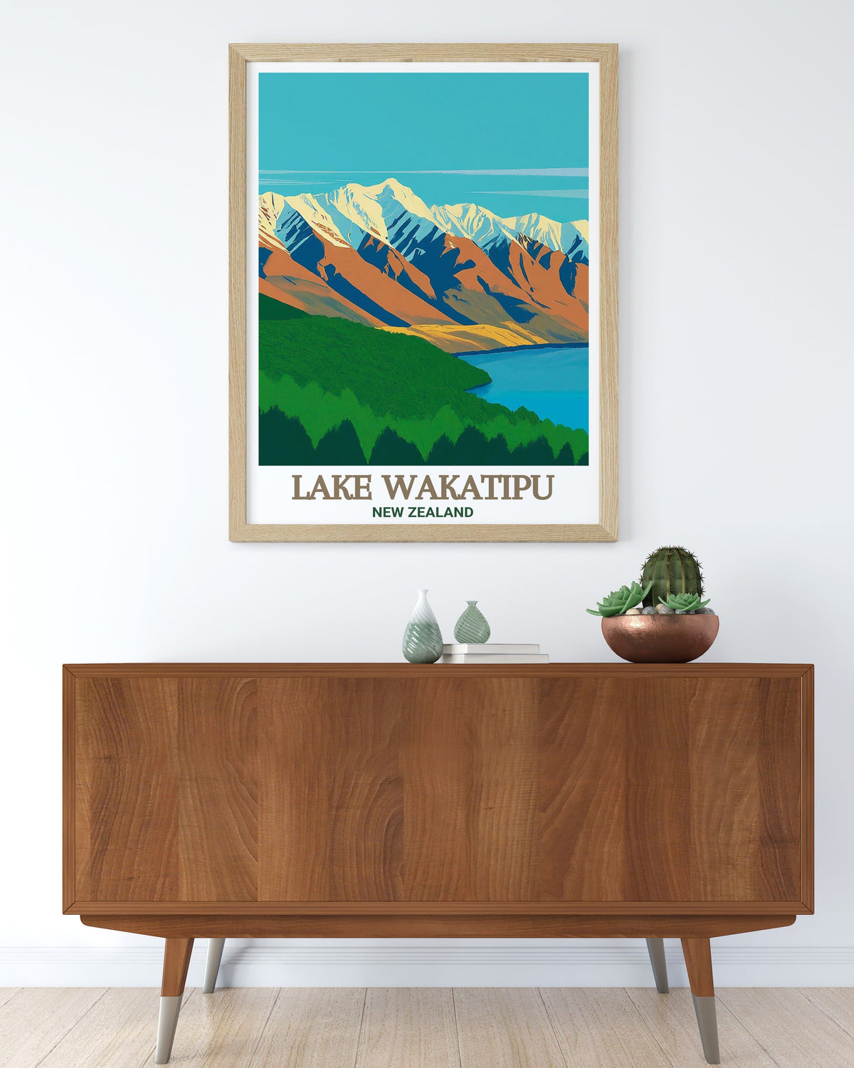Lake Wakatipu Poster - The Remarkables Art Print - New Zealand Wall Print - New Zealand Travel Poster-4