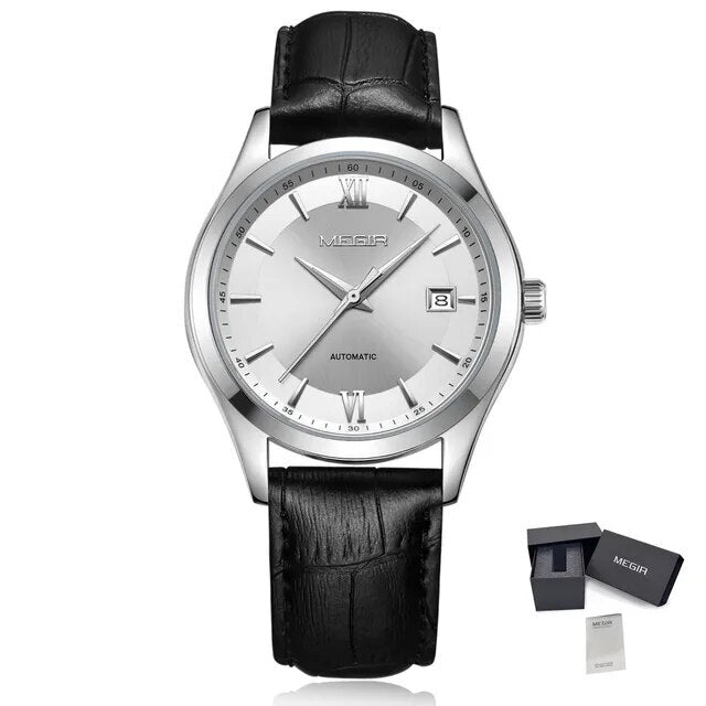 MEGIR Original Brand Men's Watches Automatic Mechanical Watch 5Bar Waterproof Leather Luxury Wristwatch Clock Relogio Masculino 62063