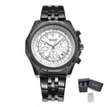 MEGIR Fashion Business Men's Watch Stainless Steel Quartz Wristwatch Calendar Big Dial Man Military Sports Chronograph Clock 2006-10