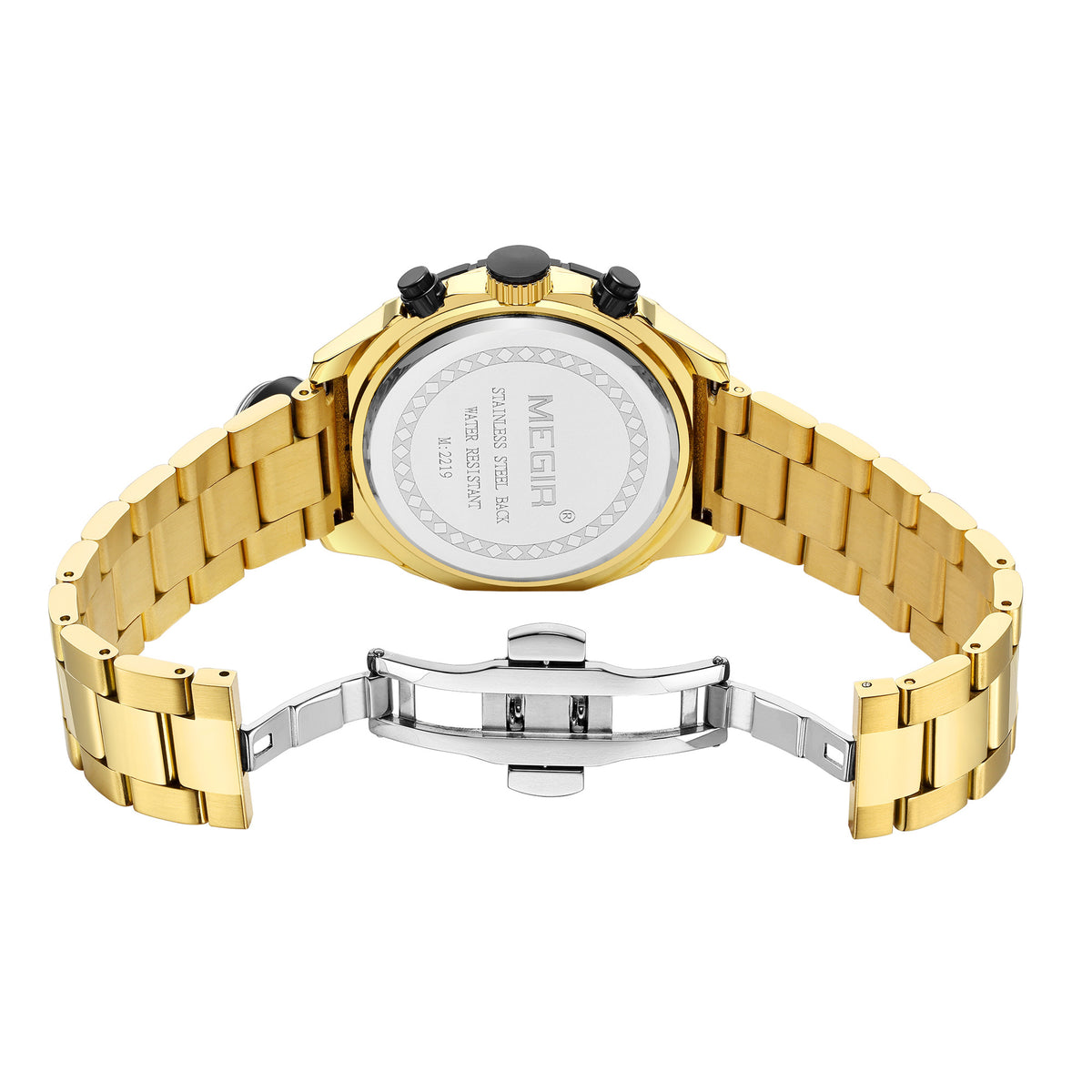 MEGIR Watch Top Brand Luxury Business Quartz Watches Chronograph Stainless Steel Calendar Luminous Clock WristWatch Montre Homme 2219