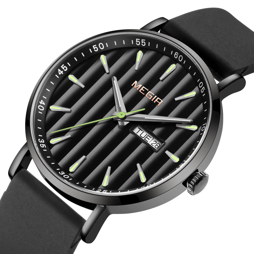 MEGIR Luxury Big Dial Mens Watch Fashion Quartz Casual Sport Wristwatch for Men Waterproof Week Date Display Clock Reloj Hombre 1081