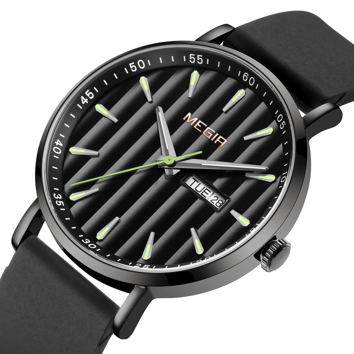 MEGIR Luxury Big Dial Mens Watch Fashion Quartz Casual Sport Wristwatch for Men Waterproof Week Date Display Clock Reloj Hombre 1081