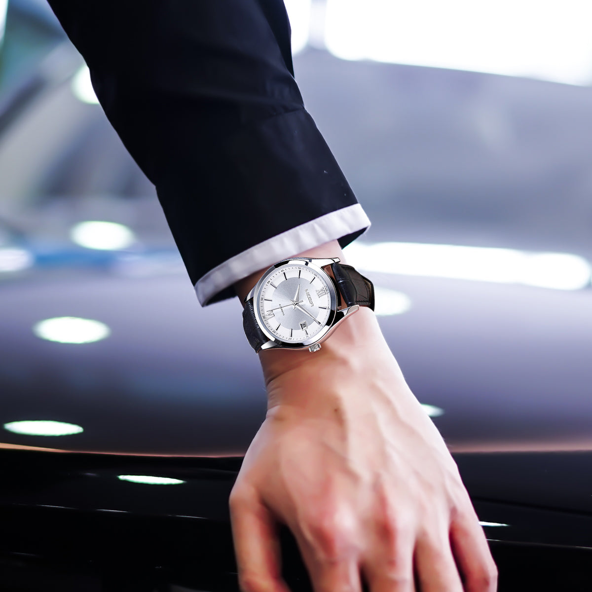 MEGIR Original Brand Men's Watches Automatic Mechanical Watch 5Bar Waterproof Leather Luxury Wristwatch Clock Relogio Masculino 62063