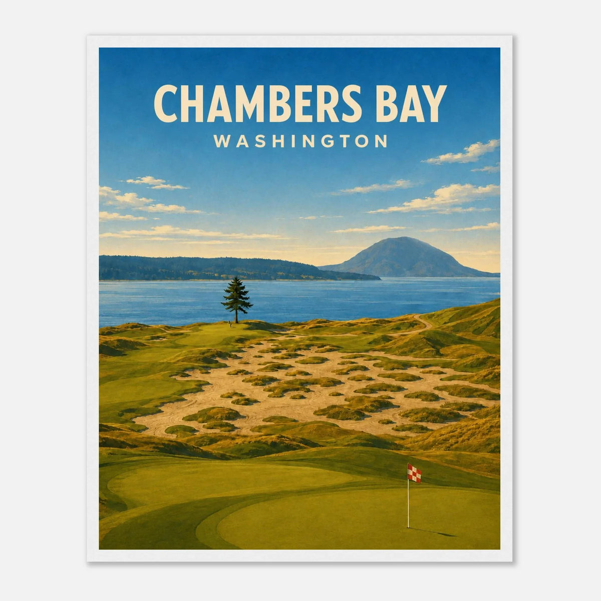 Chambers Bay Golf Poster – Washington Golf Wall Art