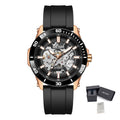 MEGIR Fashion Hollow Out Mechanical Watch for Men Stainless Steel Case Sapphire Full Automatic Wristwatch Relogio Masculino 8605