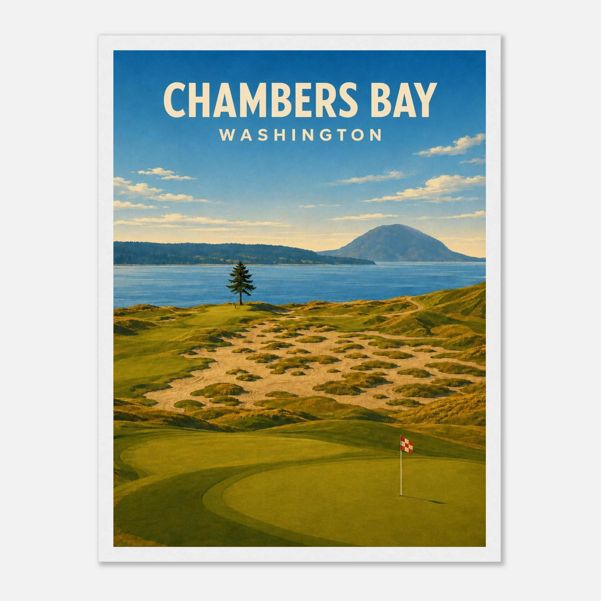 Chambers Bay Golf Poster – Washington Golf Wall Art