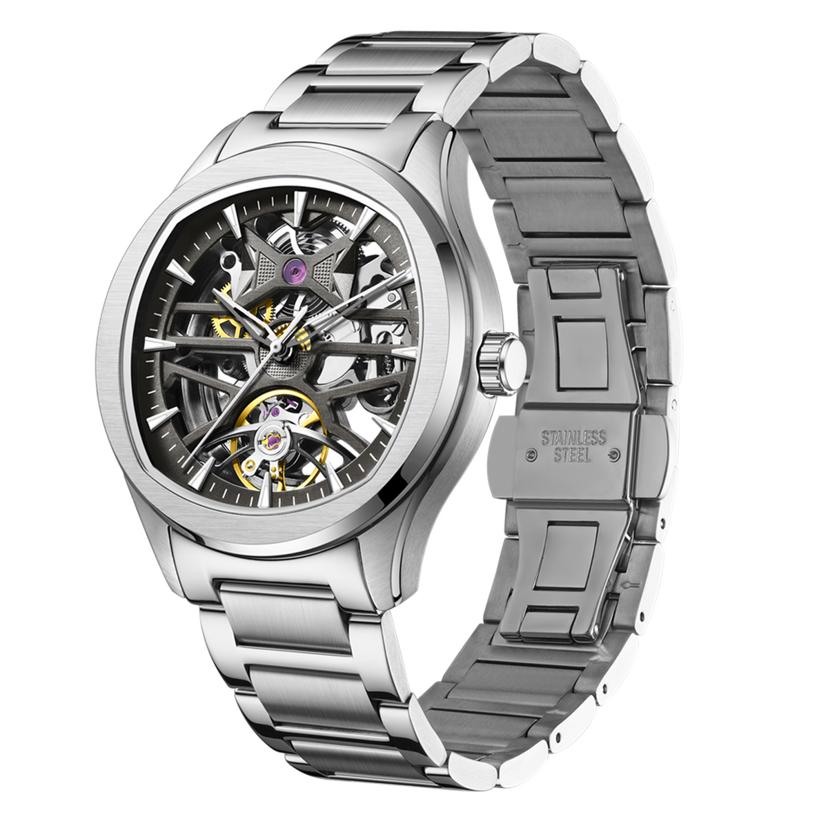 MEGIR Fashion Sport Watches for Men Skeleton Dial Automatic Mechanical Movement Wristwatch Waterproof Clock Reloj Hombre 9204-5