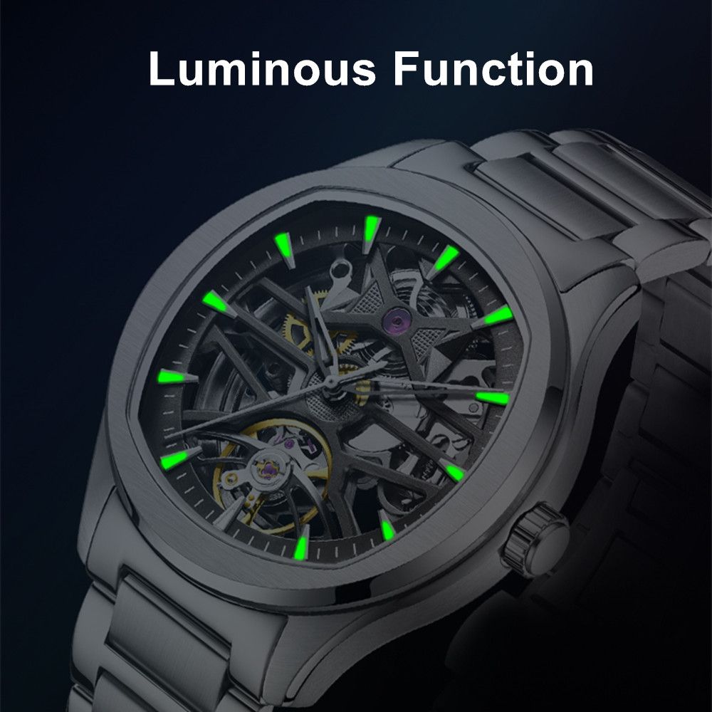 MEGIR Fashion Sport Watches for Men Skeleton Dial Automatic Mechanical Movement Wristwatch Waterproof Clock Reloj Hombre 9204-5
