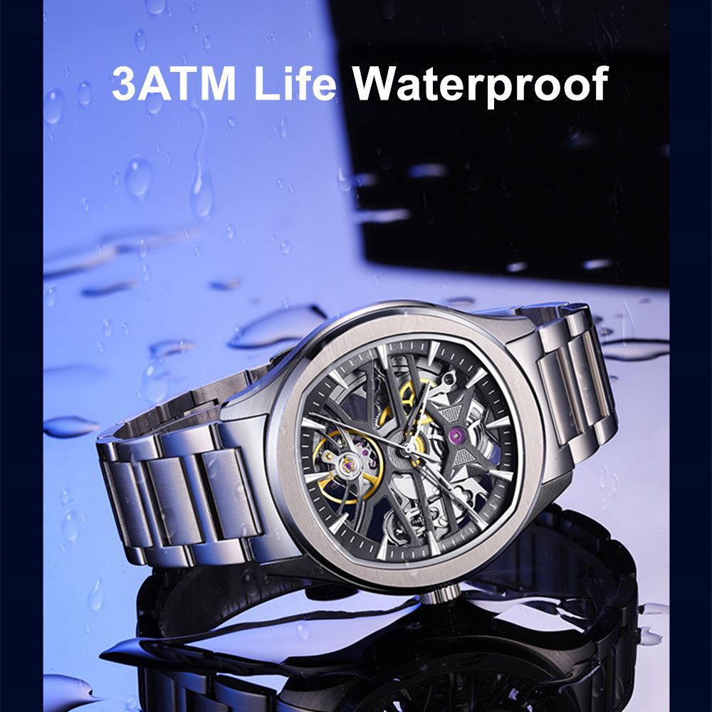 MEGIR Fashion Sport Watches for Men Skeleton Dial Automatic Mechanical Movement Wristwatch Waterproof Clock Reloj Hombre 9204-5