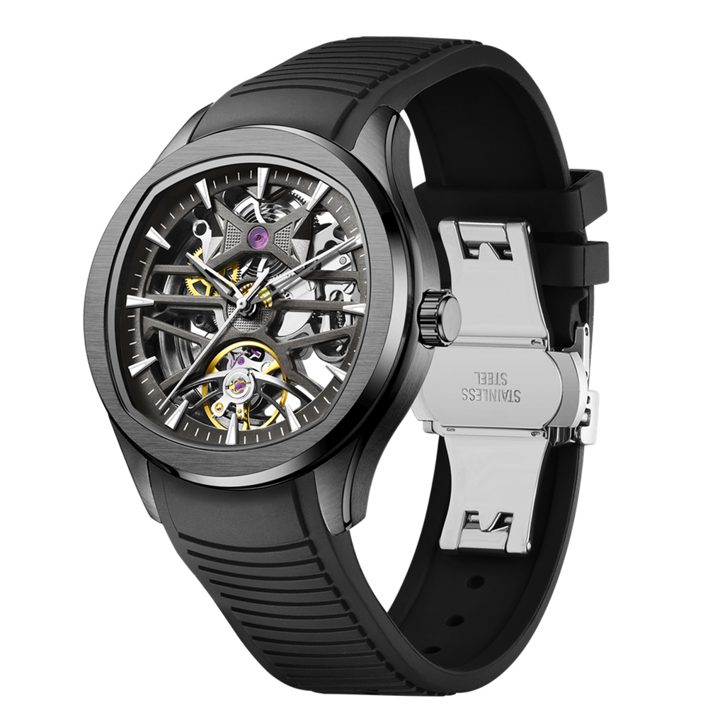 MEGIR Fashion Sport Watches for Men Skeleton Dial Automatic Mechanical Movement Wristwatch Waterproof Clock Reloj Hombre 9204-5