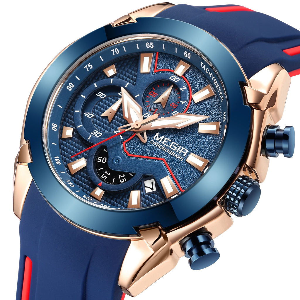 MEGIR Fashion Men's Watches Silicone Military Sport Watch Waterproof Date Chronograph Clock Wristwatch Relogio Masculino 2065