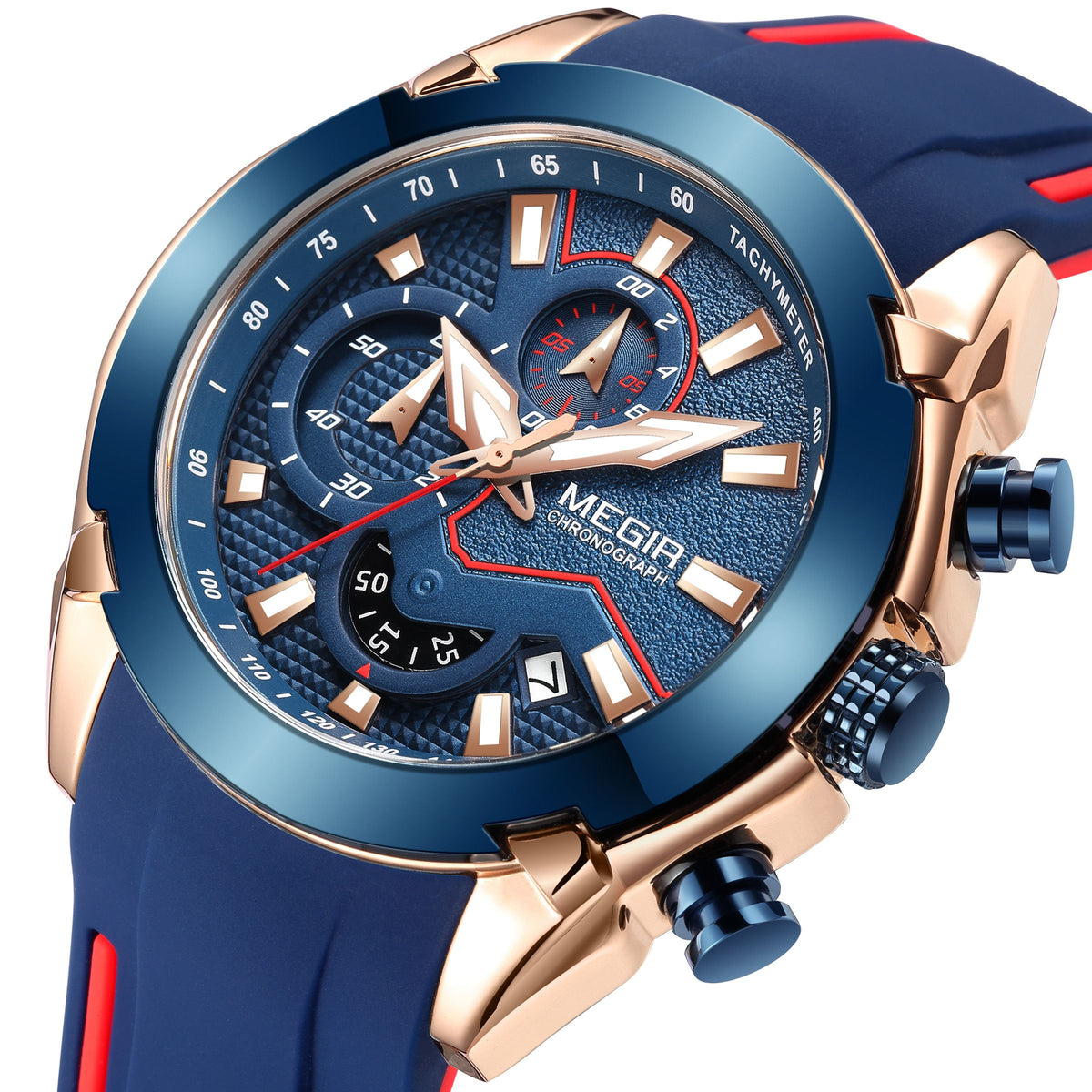 MEGIR Fashion Men's Watches Silicone Military Sport Watch Waterproof Date Chronograph Clock Wristwatch Relogio Masculino 2065
