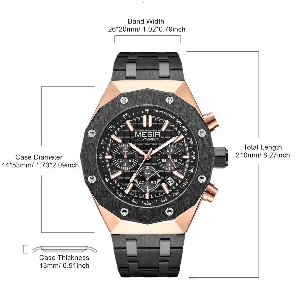 MEGIR Relogio Masculino Luxury Business Men Watches Fashion Military Watch Date Luminous Casual Quartz Wristwatch Man Clock 2213