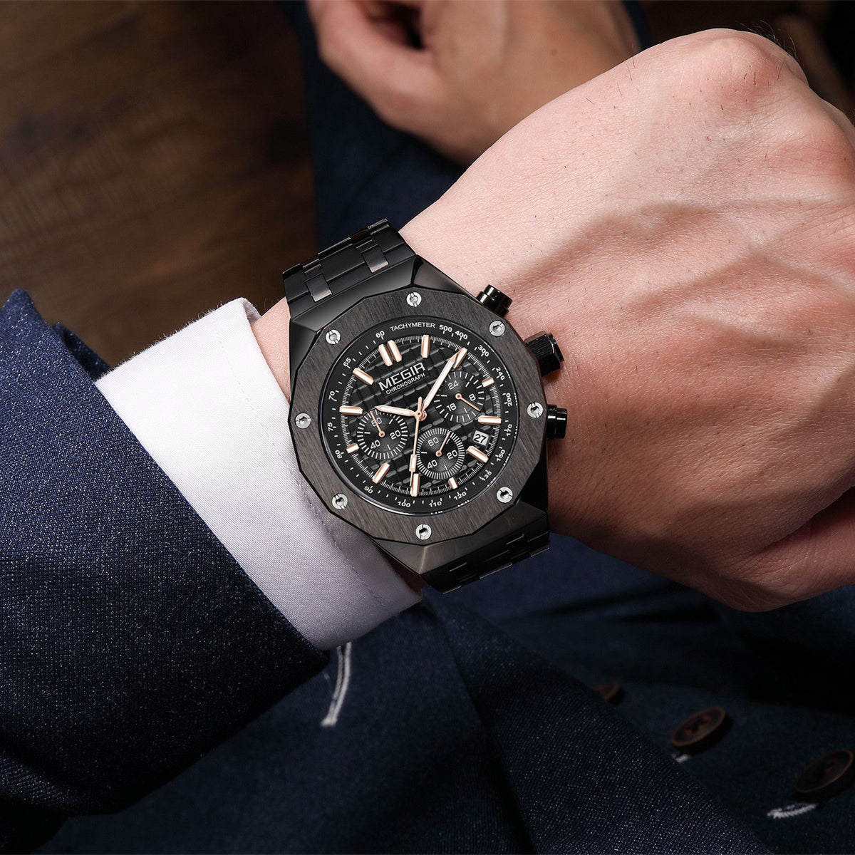 MEGIR Relogio Masculino Luxury Business Men Watches Fashion Military Watch Date Luminous Casual Quartz Wristwatch Man Clock 2213