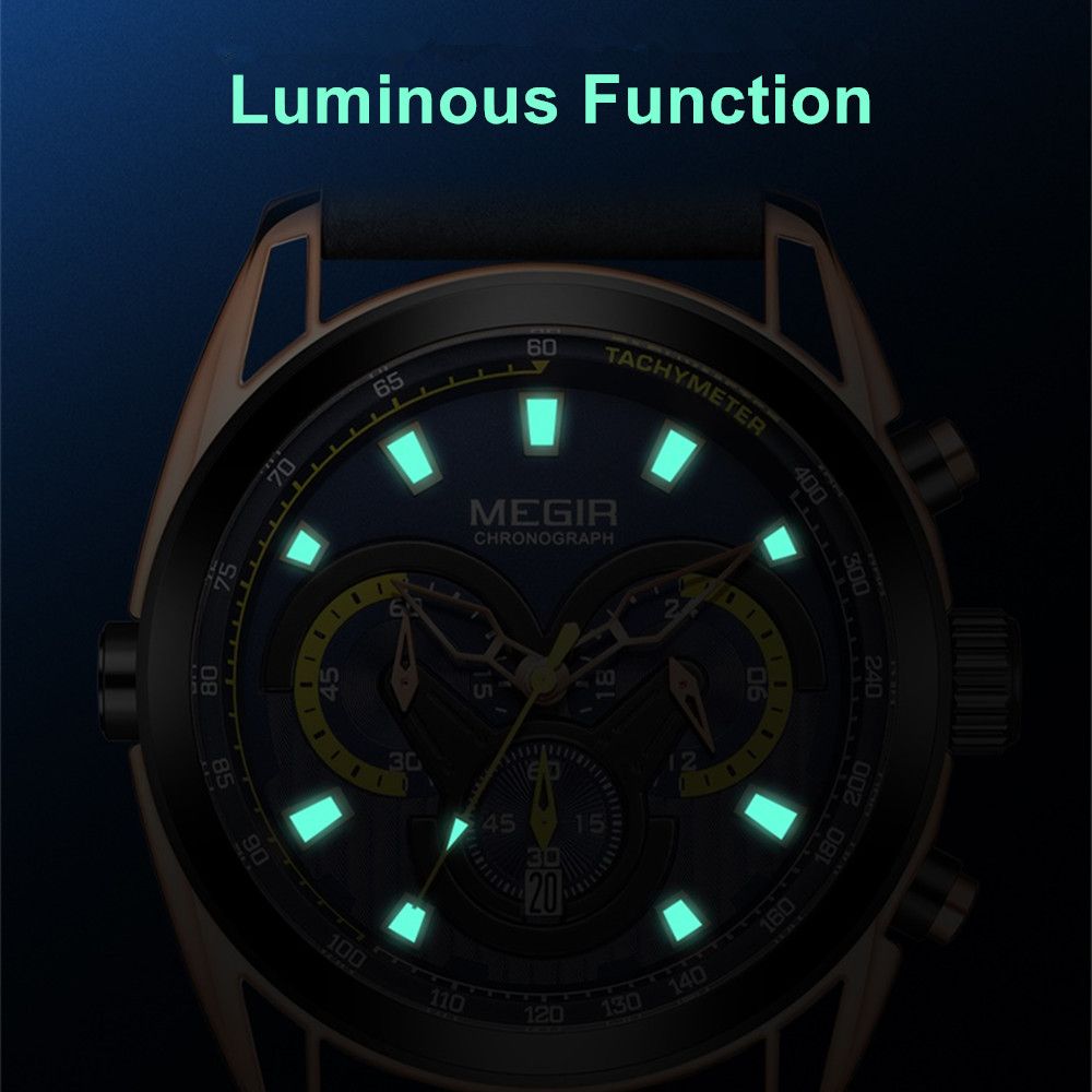 MEGIR Top Brand Luxury Men's Wrist Watch Man Luminous Waterproof Sport Men Quartz Wristwatches Relogio Masculino Dropshipping 2135