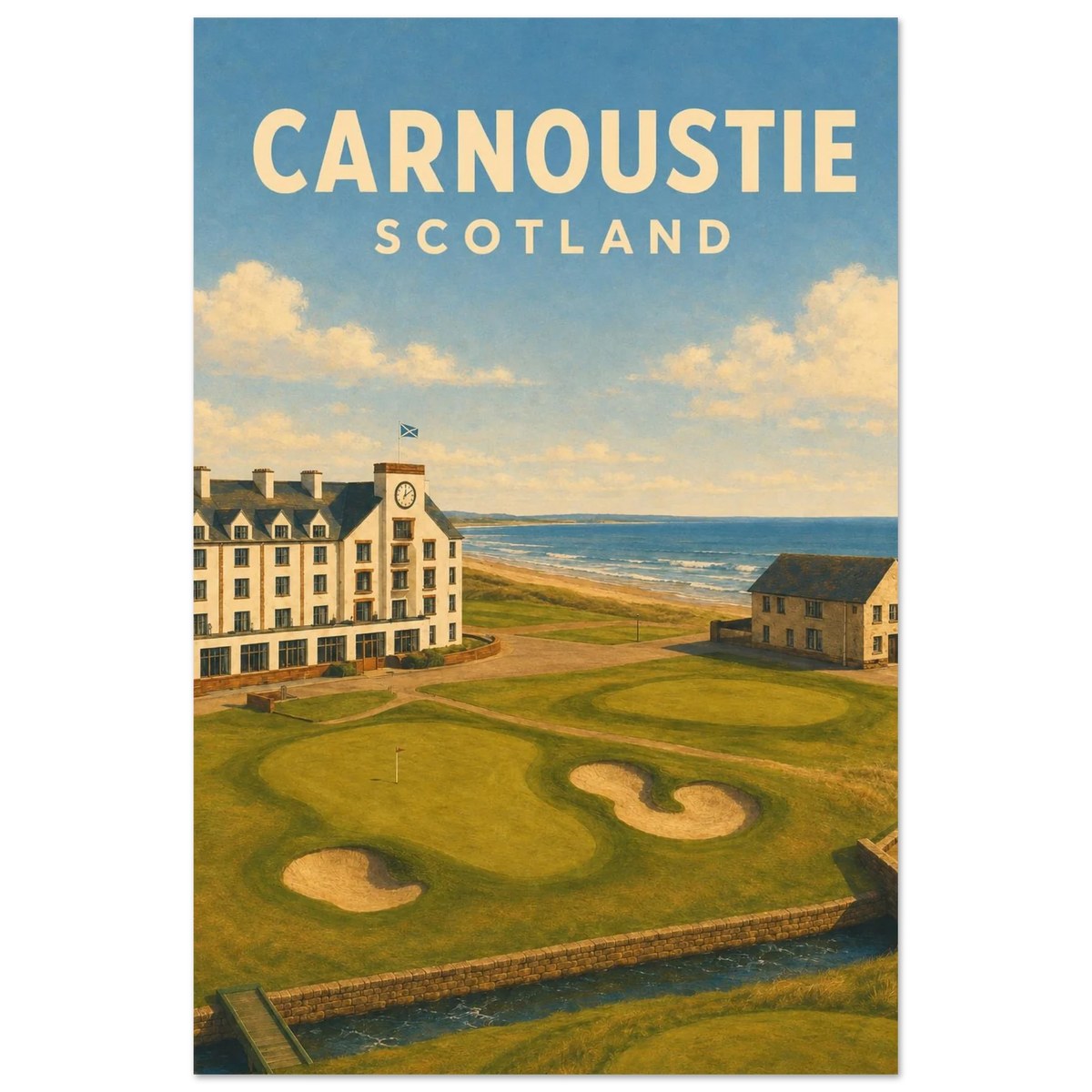 Carnoustie Golf Poster – Scotland Links Golf Print