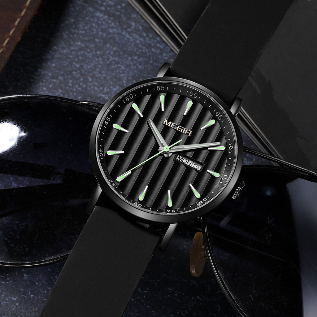 MEGIR Luxury Big Dial Mens Watch Fashion Quartz Casual Sport Wristwatch for Men Waterproof Week Date Display Clock Reloj Hombre 1081