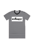 Men's T Shirt BYMANYC New York New Collection NYC Black White Stripe Tee