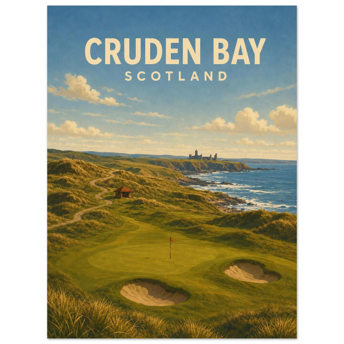 Cruden Bay Golf Poster – Scotland Links Golf Wall Art