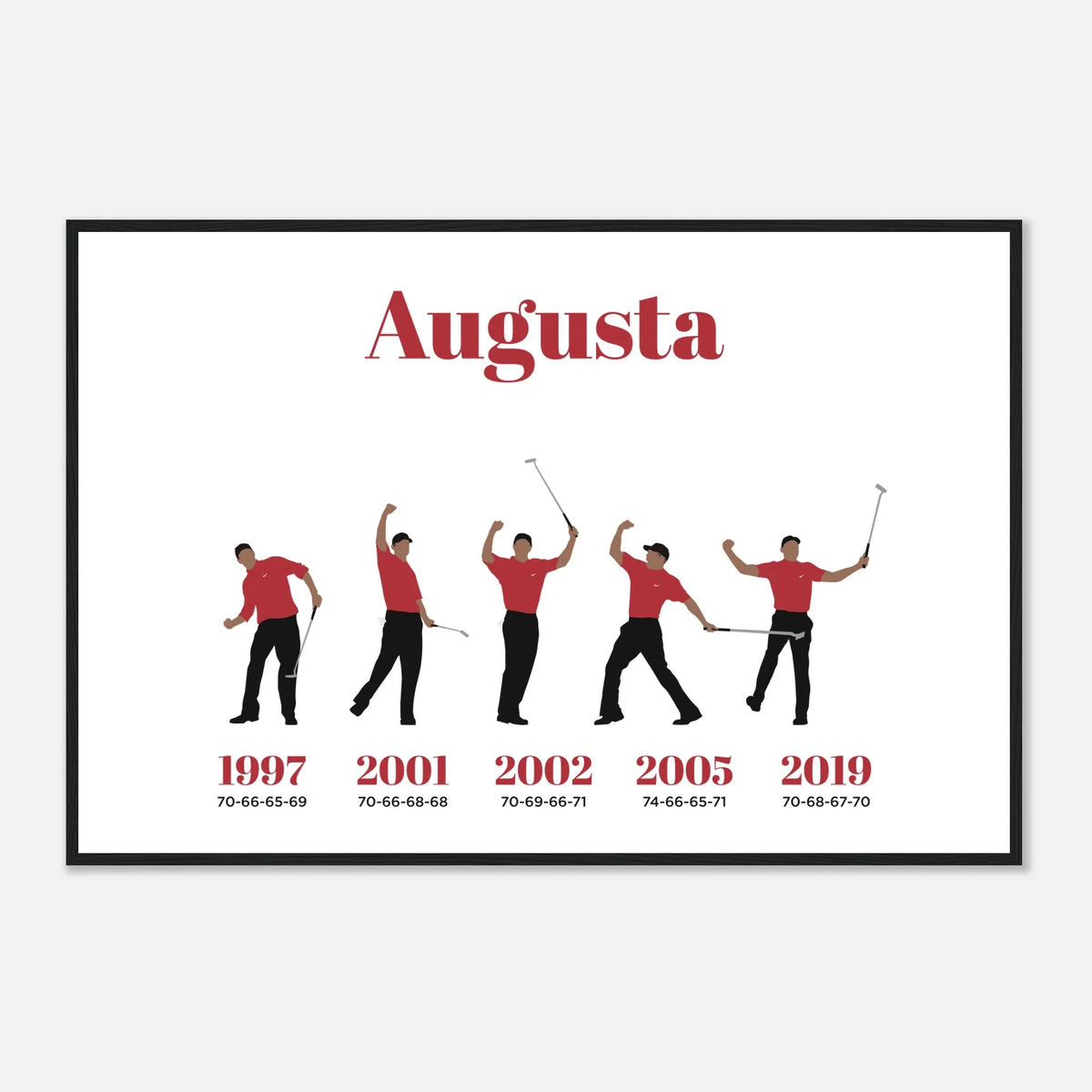 Augusta 5 Wins - Golf Print & Framed Poster