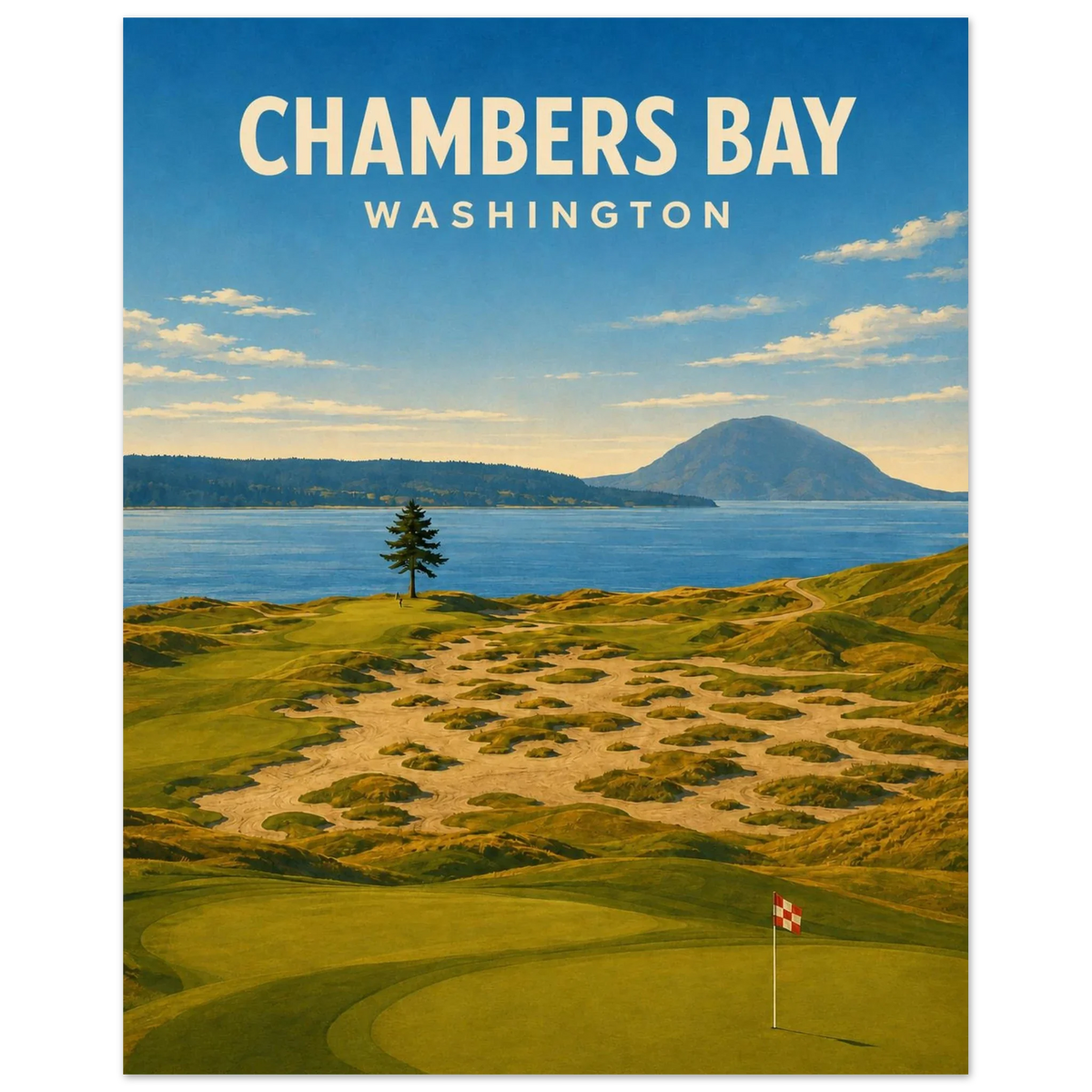 Chambers Bay Golf Poster – Washington Golf Wall Art